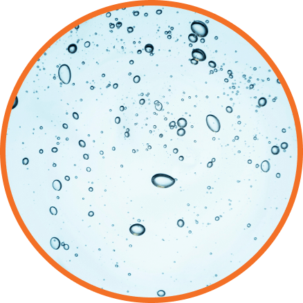 A microscopic image of hyaluronic acid