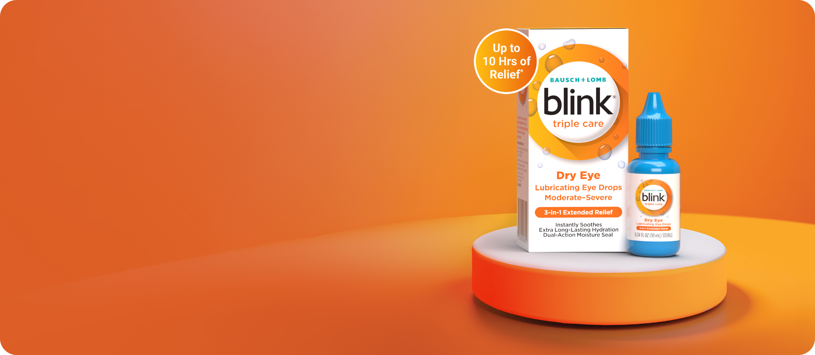 Blink Triple Care package and bottle on a display